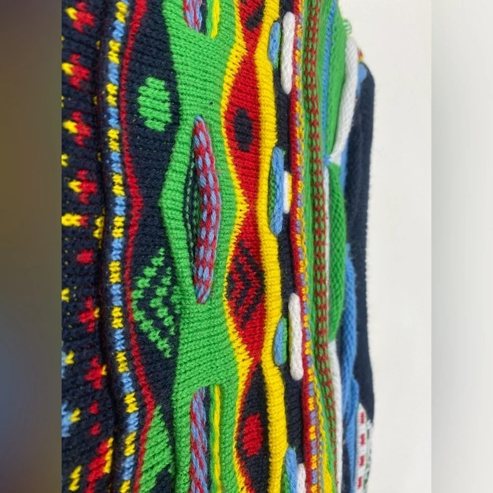 3D 90s Sweater‎ Vest V-neck Colorful